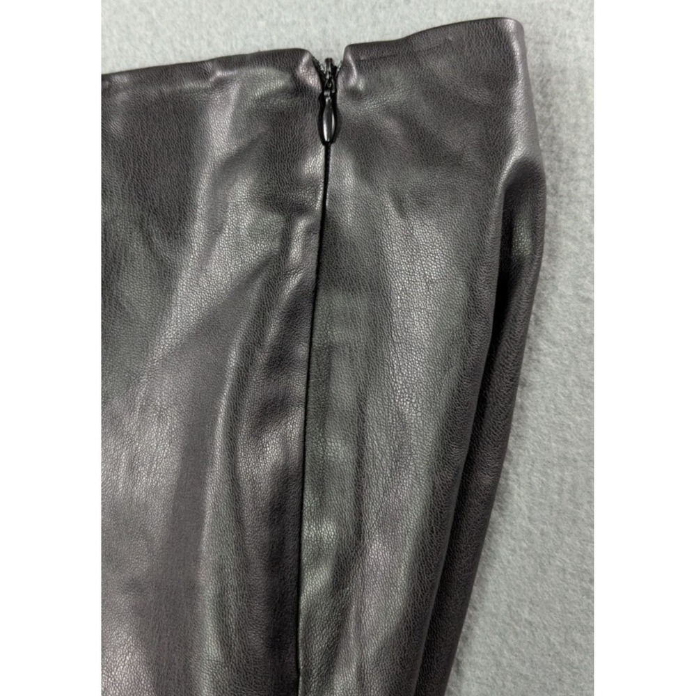 Juicy by Juicy Couture Womens Faux Leather Mini Skirt XS Black‎ Slit - Picture 3 of 10